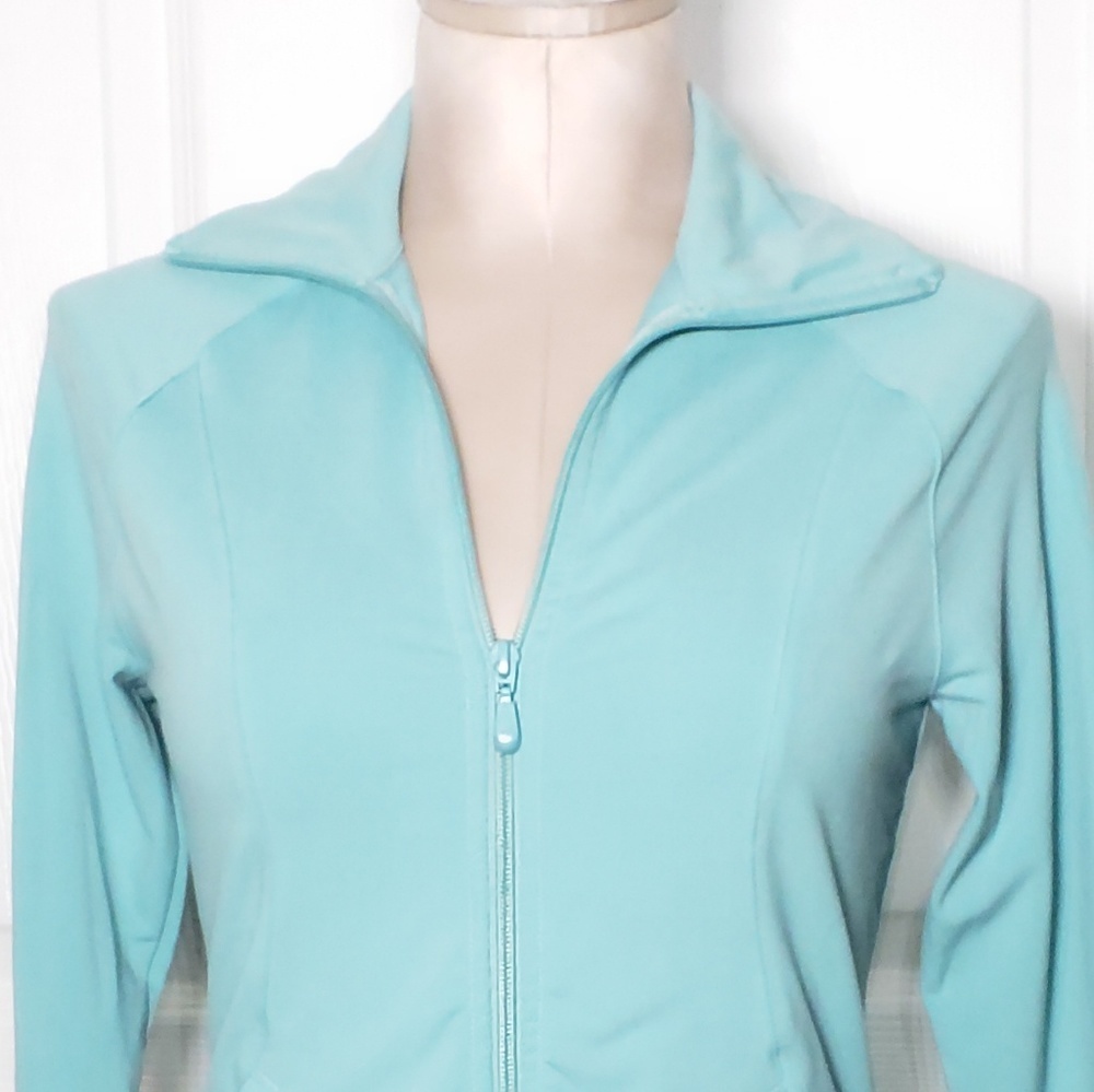 Adidas Athletic Track Zip Jacket Tiffany Blue Sz S - Picture 8 of 8